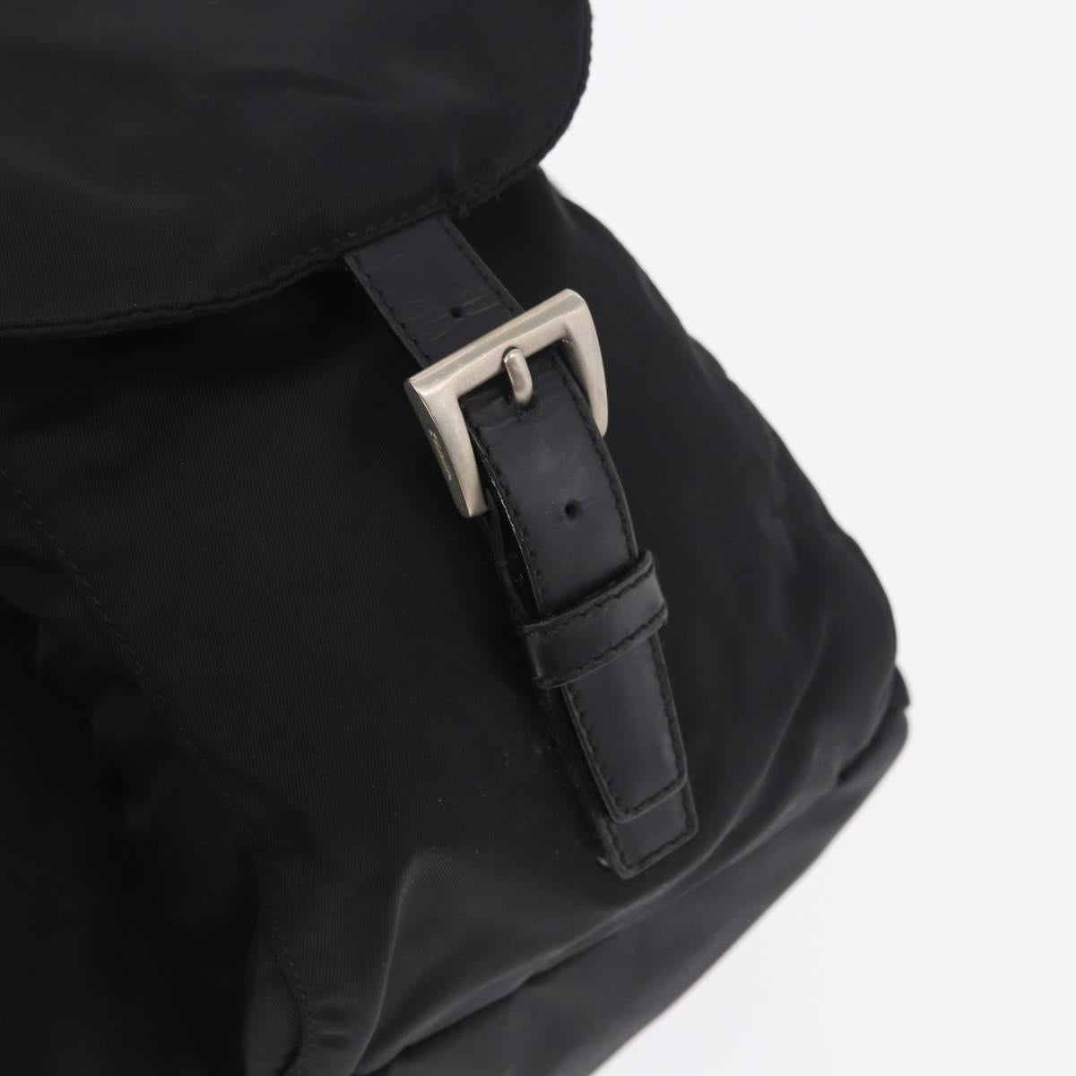 PRADA Backpack Nylon Black Silver Auth 184534A