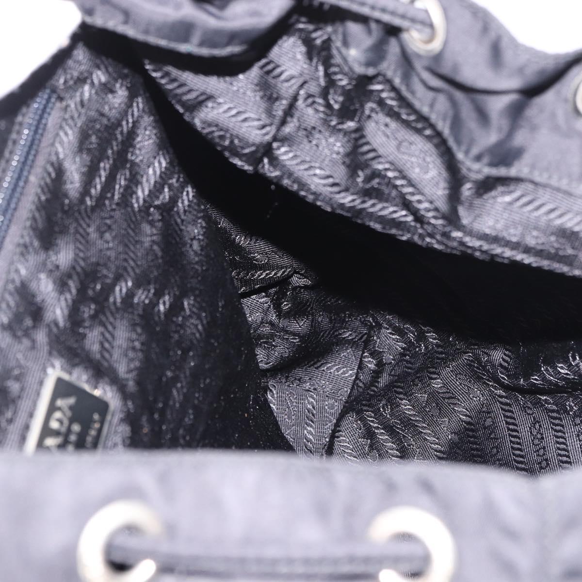 PRADA Backpack Nylon Black Silver Auth 184534A