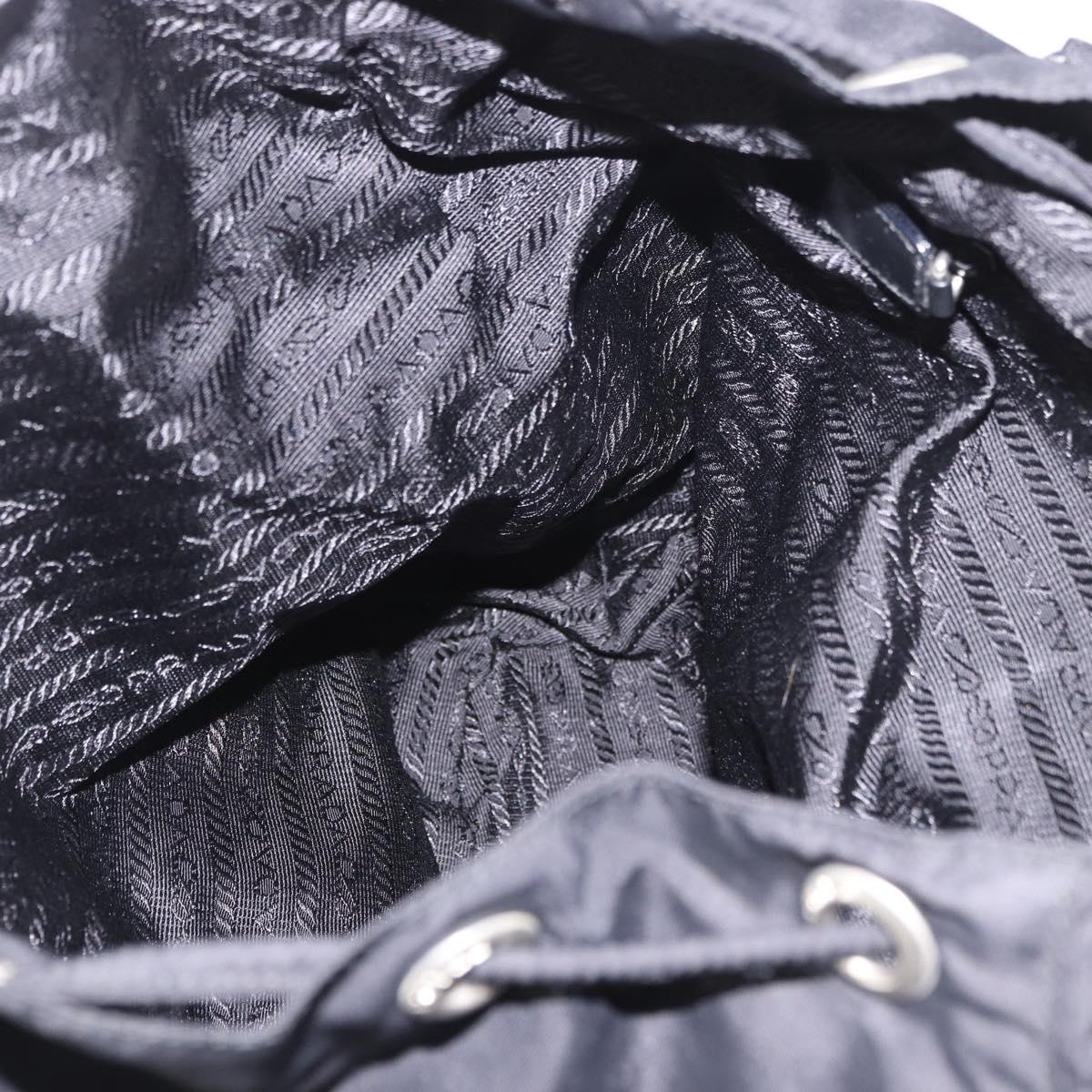 PRADA Backpack Nylon Black Silver Auth 184534A