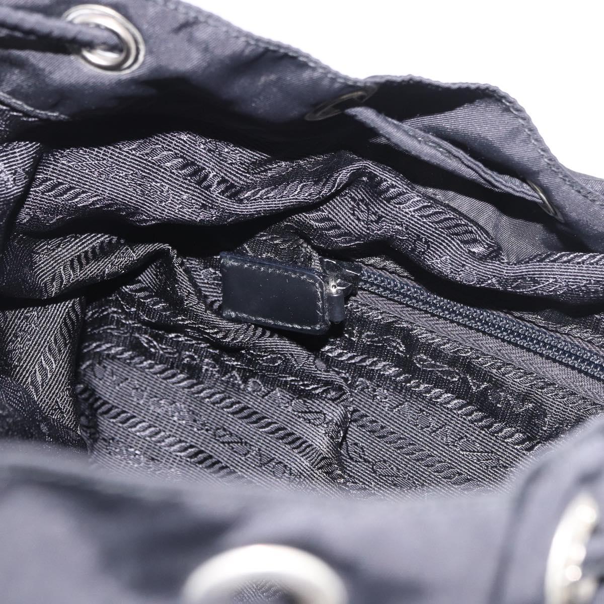 PRADA Backpack Nylon Black Silver Auth 184534A