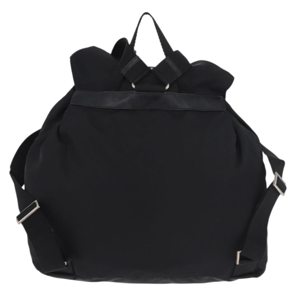 PRADA Backpack Nylon Black Silver Auth 184534A