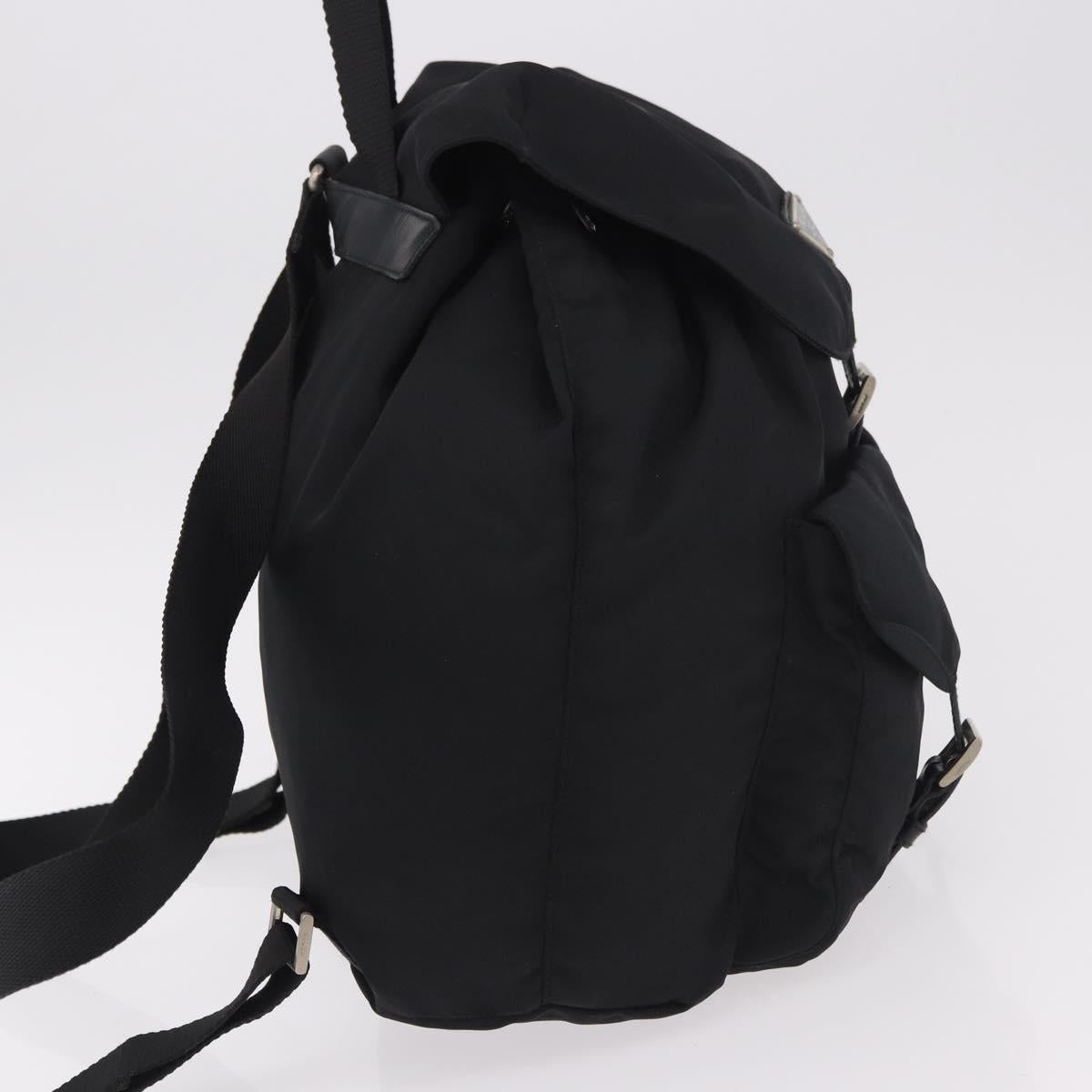 PRADA Backpack Nylon Black Silver Auth 184534A