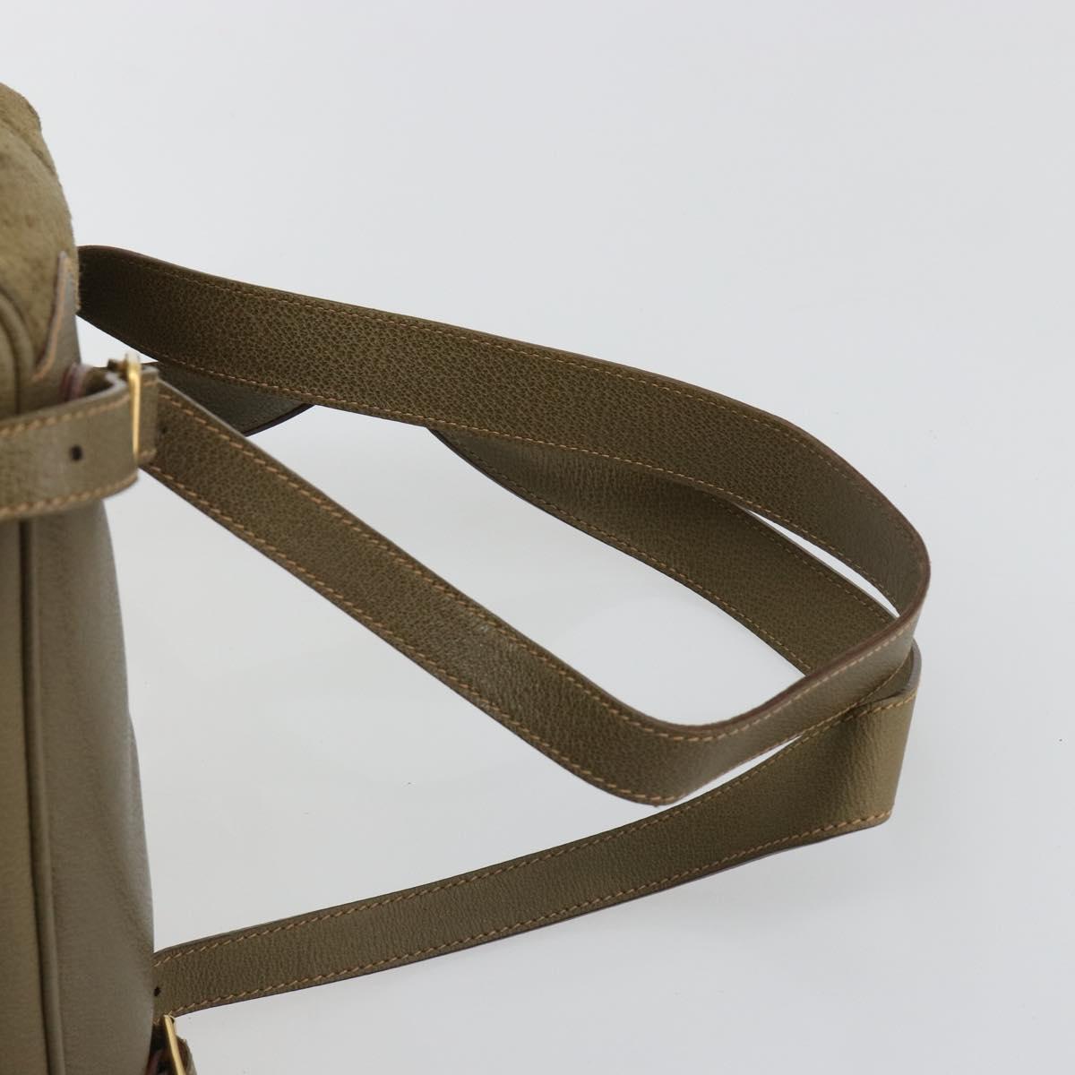 GUCCI Backpack Suede Khaki Gold 003 2058 0016 Auth 184537A