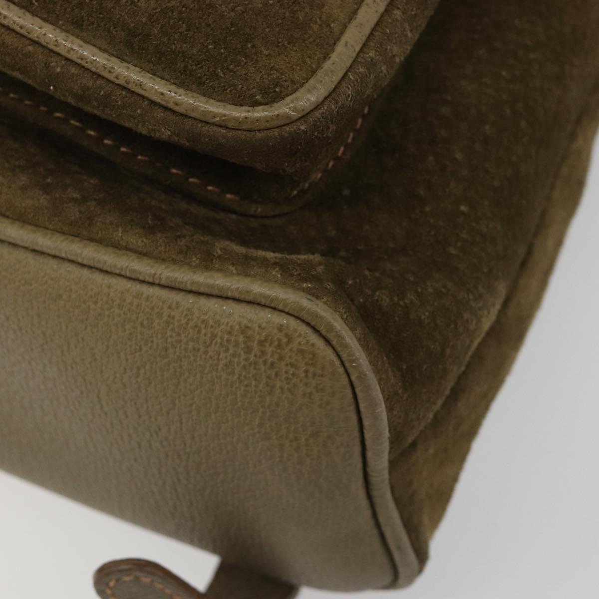 GUCCI Backpack Suede Khaki Gold 003 2058 0016 Auth 184537A