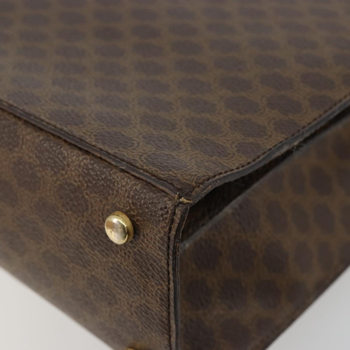 CELINE Macadam Canvas Shoulder Bag PVC Leather Brown Gold Auth 184541