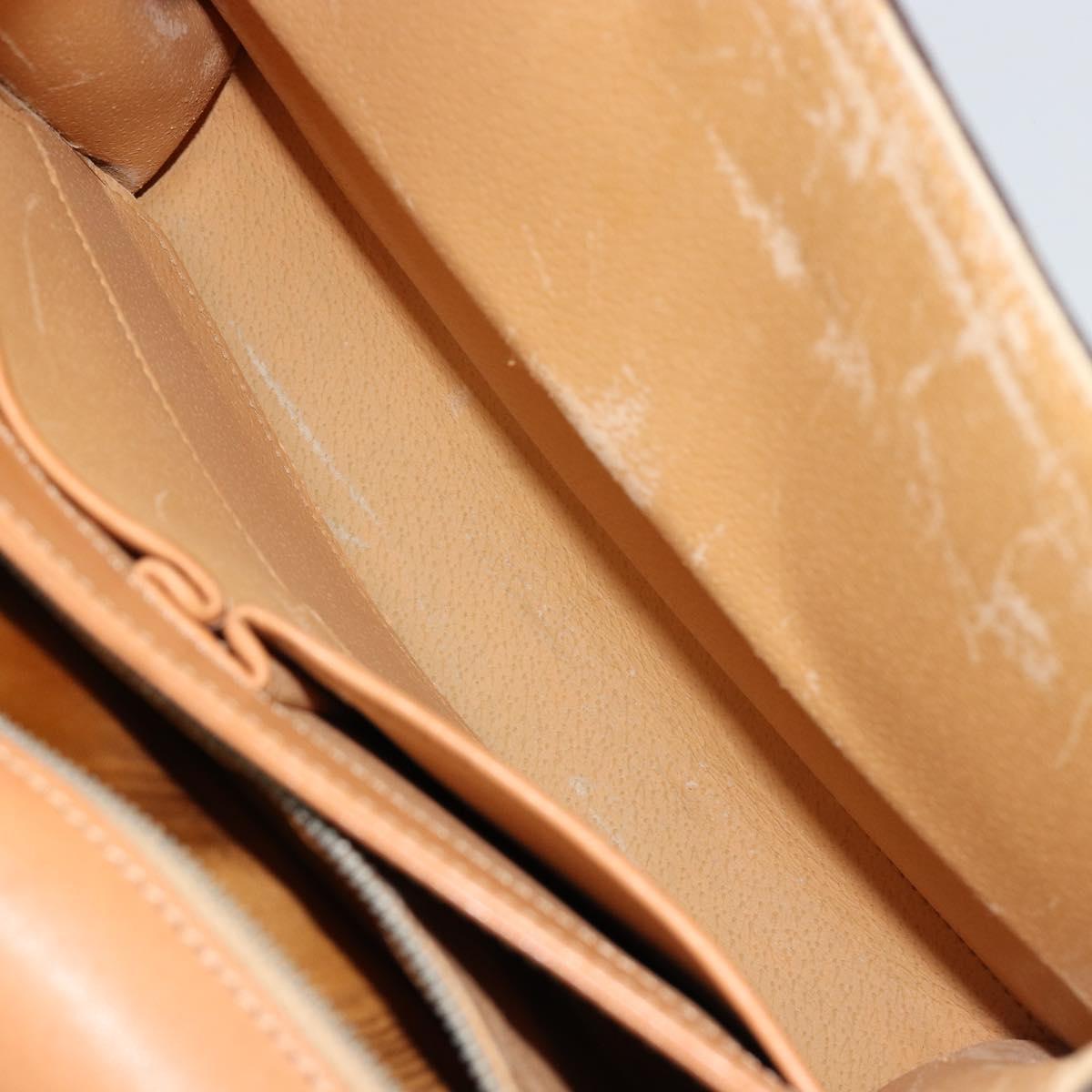 CELINE Macadam Canvas Shoulder Bag PVC Leather Brown Gold Auth 184541