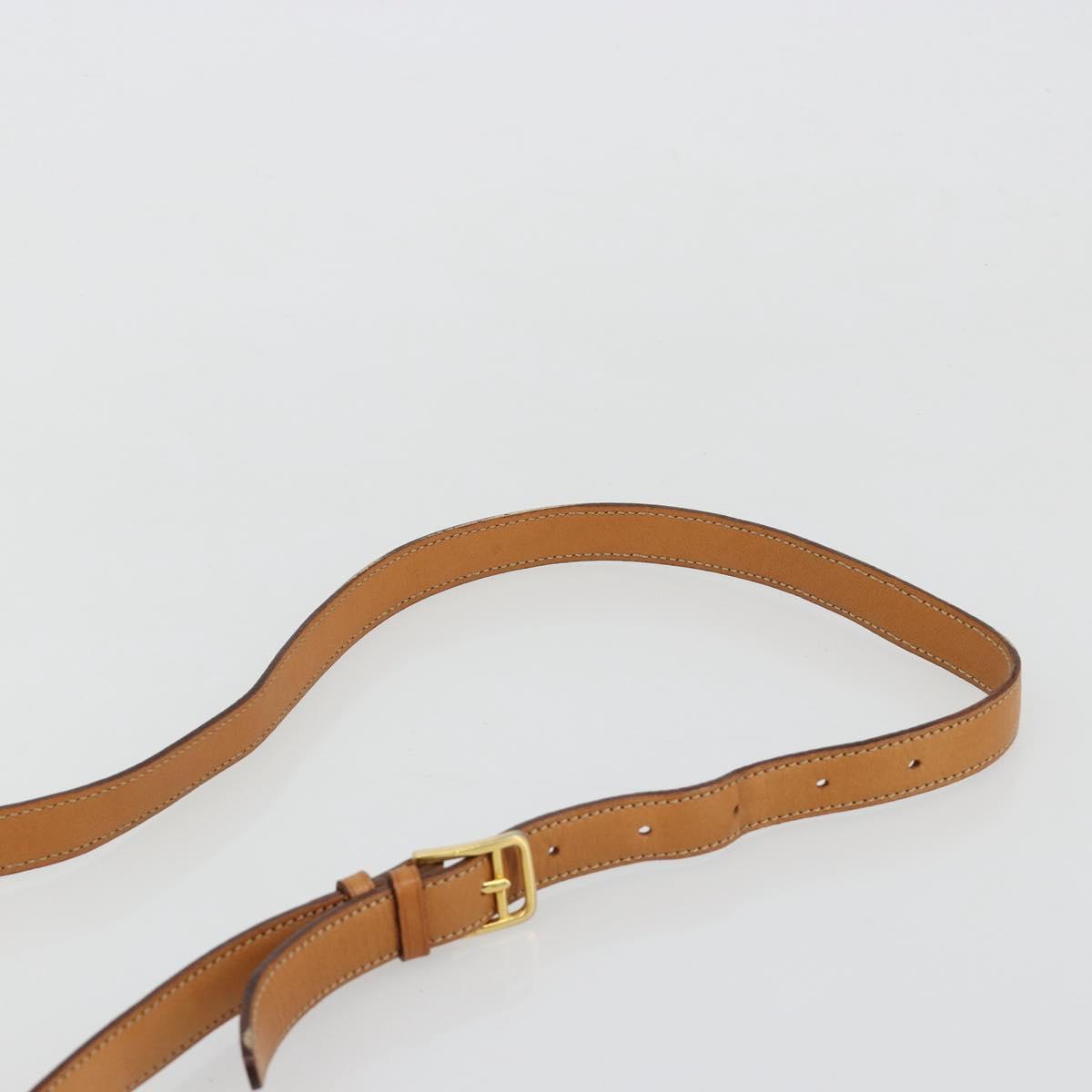 CELINE Macadam Canvas Shoulder Bag PVC Leather Brown Gold Auth 184541