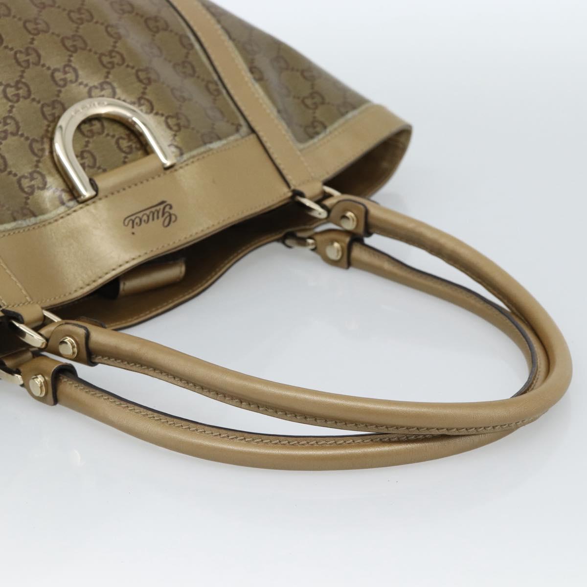 GUCCI GG Crystal Abbey Tote Bag Coated Canvas Gold 211982 Auth 184542