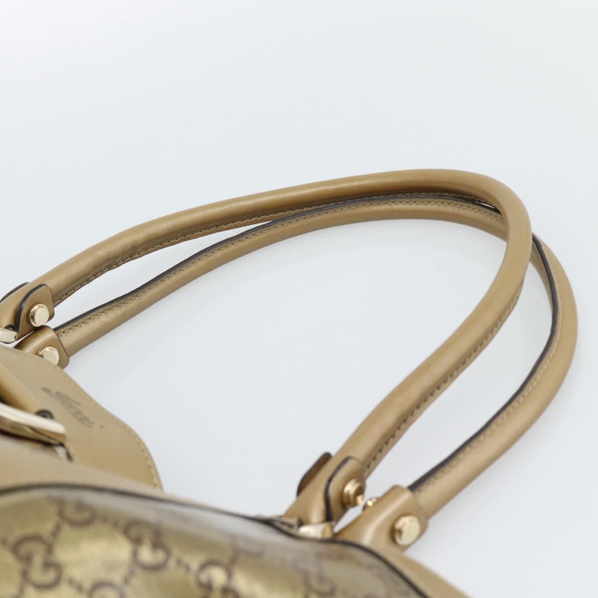 GUCCI GG Crystal Abbey Tote Bag Coated Canvas Gold 211982 Auth 184542