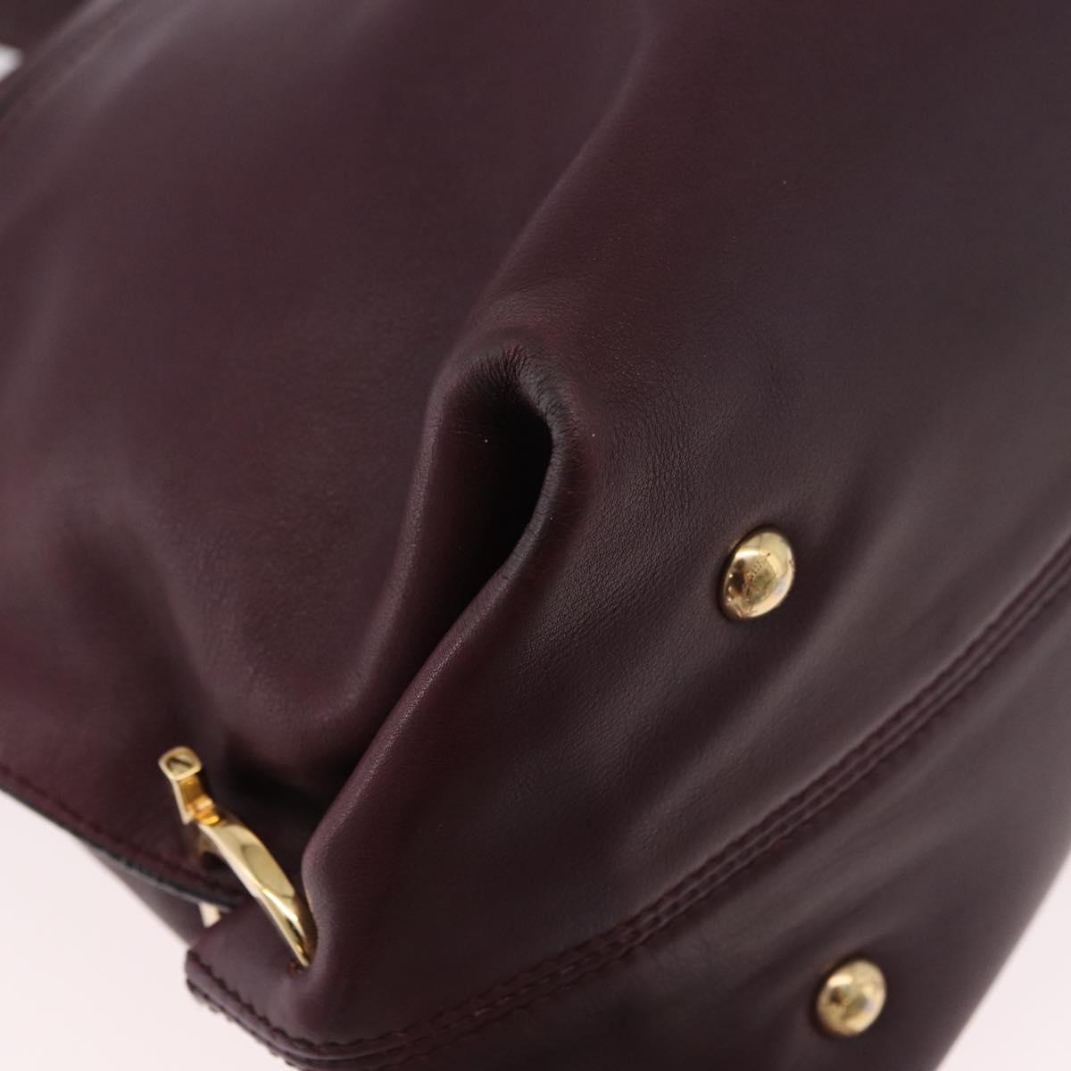 Salvatore Ferragamo Sofia Gancini Hand Bag Leather 2way Purple Gold Auth 184543