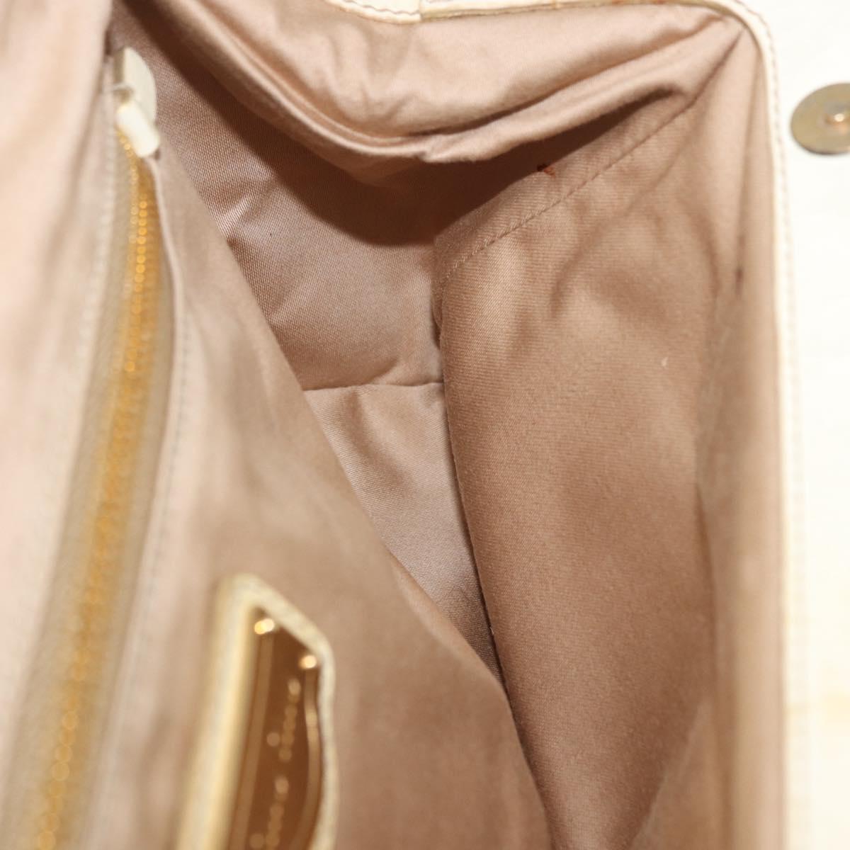 Miu Miu Hand Bag Leather 2way Ivory Gold Auth 184544A