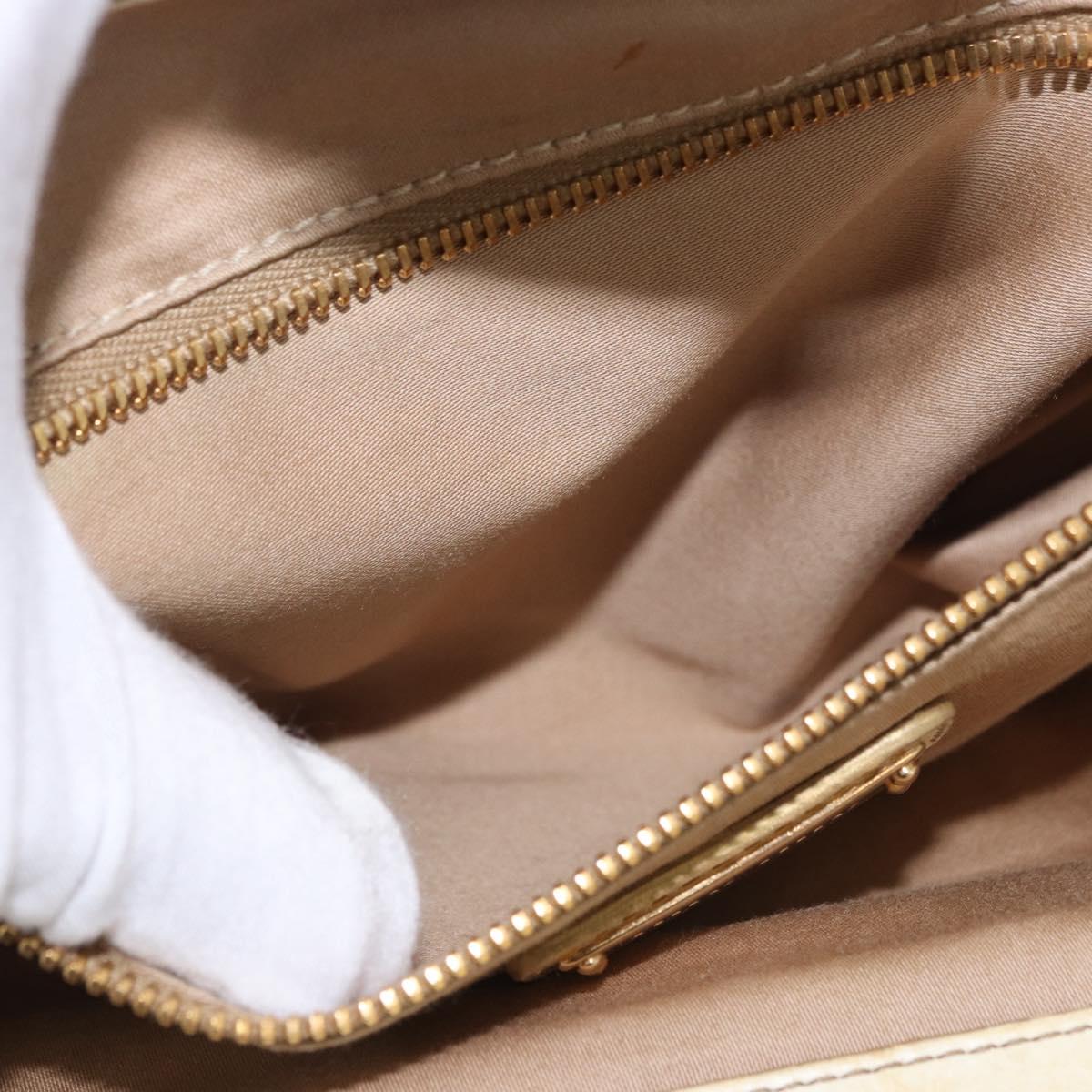 Miu Miu Hand Bag Leather 2way Ivory Gold Auth 184544A