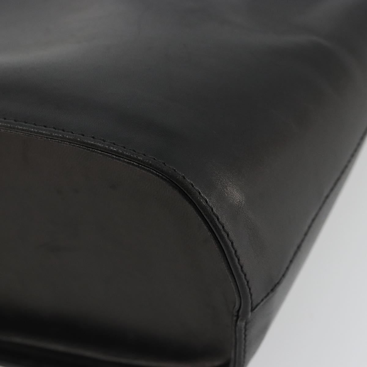 Salvatore Ferragamo Shoulder Bag Leather Black Gold Auth 184545
