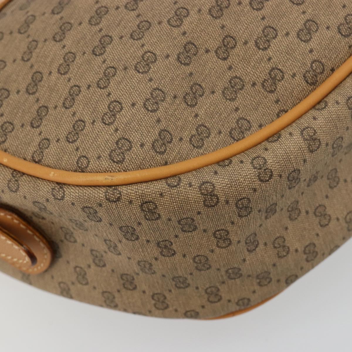 GUCCI Micro GG Supreme Web Sherry Line Shoulder Bag PVC Beige Gold Auth 184546