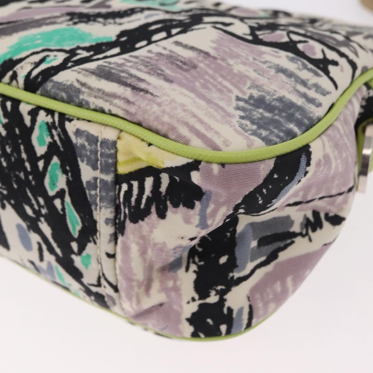 PRADA Shoulder Bag Nylon Green Silver Auth 184559V