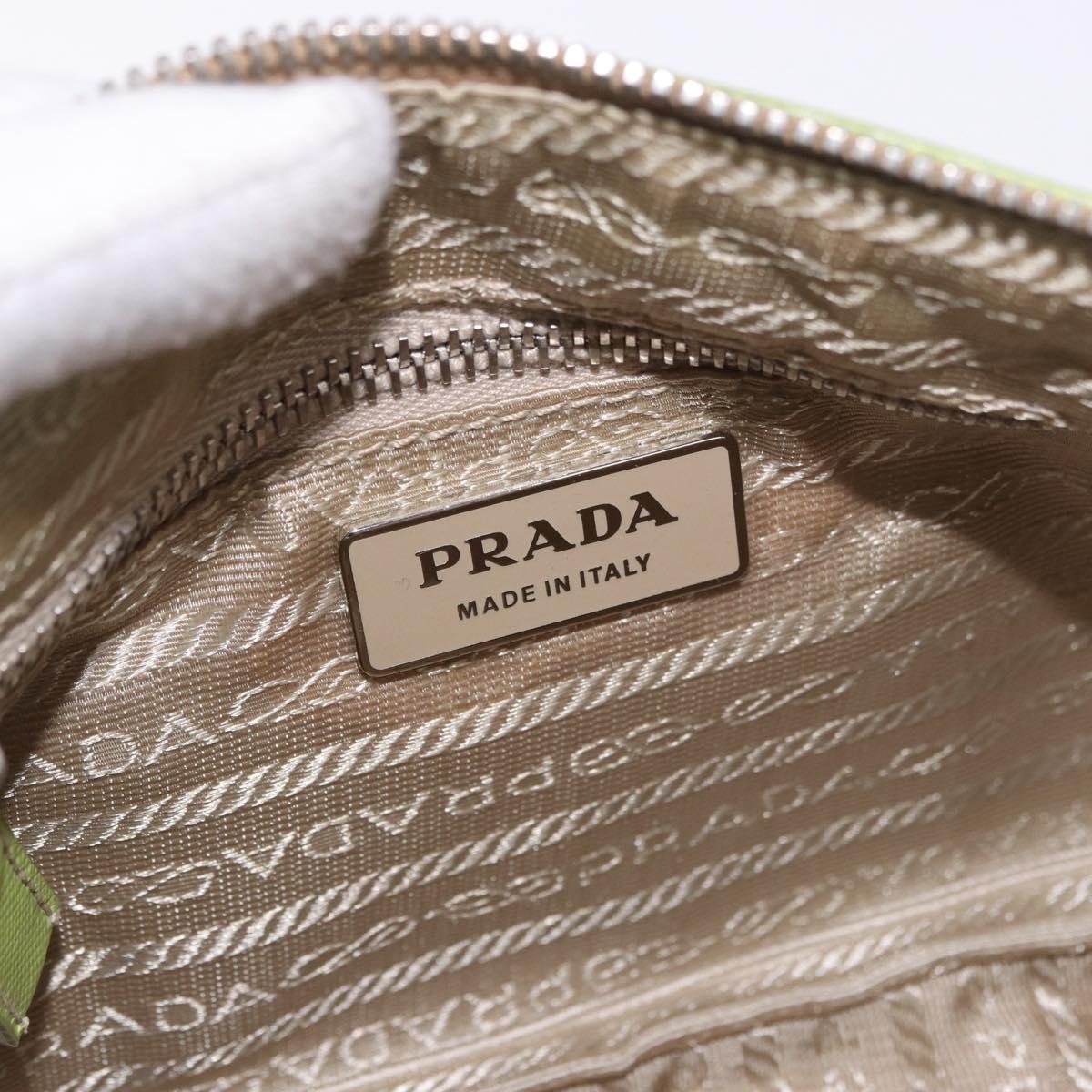 PRADA Shoulder Bag Nylon Green Silver Auth 184559V