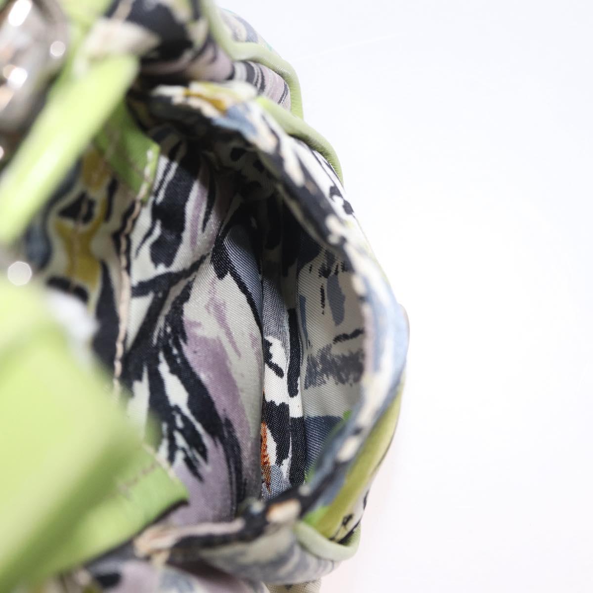 PRADA Shoulder Bag Nylon Green Silver Auth 184559V