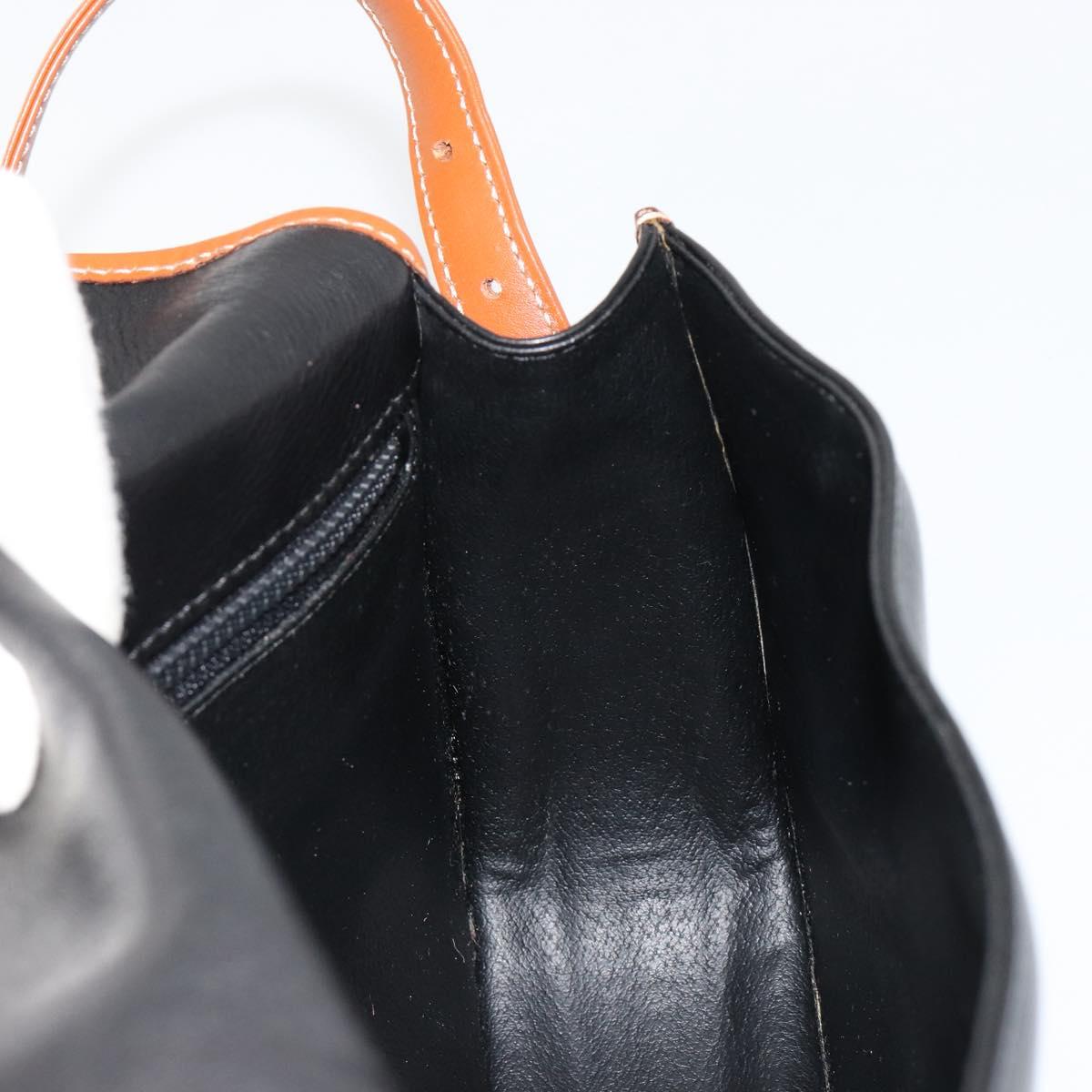 CELINE Shoulder Bag Leather Black Gold Auth 184561A