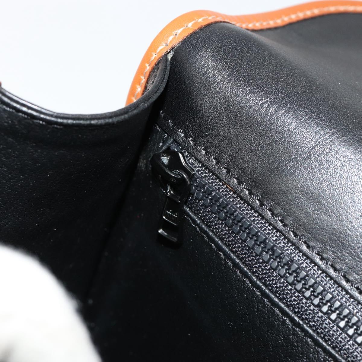 CELINE Shoulder Bag Leather Black Gold Auth 184561A
