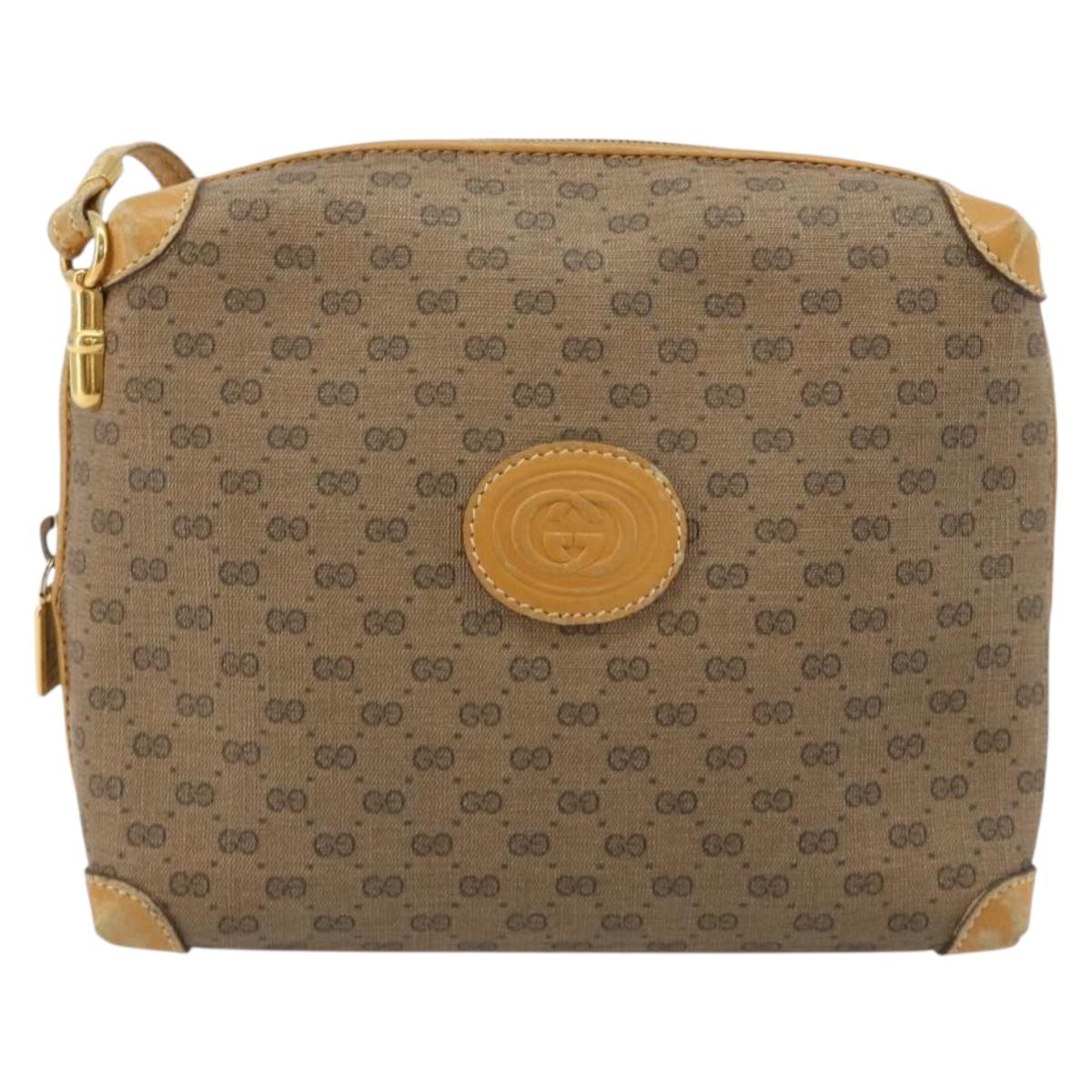 GUCCI Micro GG Supreme Shoulder Bag PVC Beige Gold 007 115 4916 Auth 184563