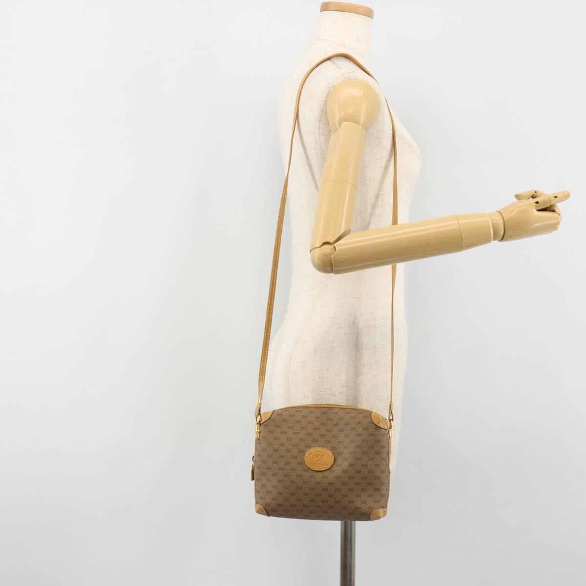GUCCI Micro GG Supreme Shoulder Bag PVC Beige Gold 007 115 4916 Auth 184563