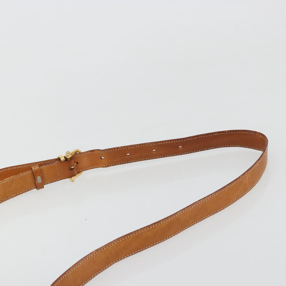 CELINE Macadam Canvas Horse Carriage Bag PVC Leather Brown Gold Auth 184567