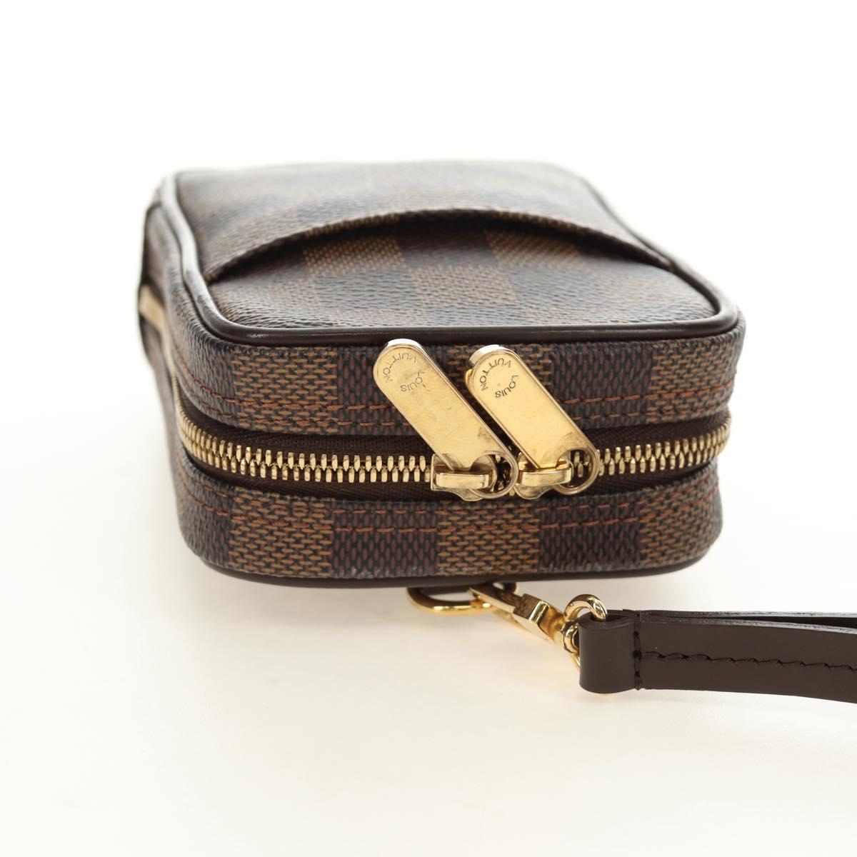 LOUIS VUITTON Damier Ebene Etui Okapi GM Pouch N61737 LV Auth 184569V