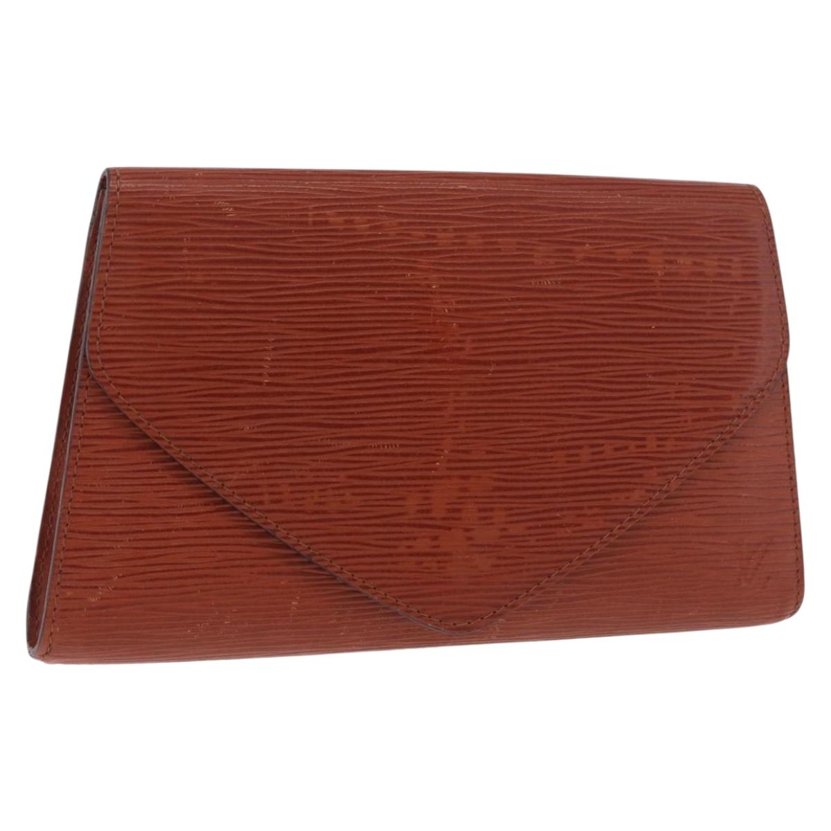 LOUIS VUITTON Epi Art Deco Clutch Bag Brown M52633 LV Auth 184570