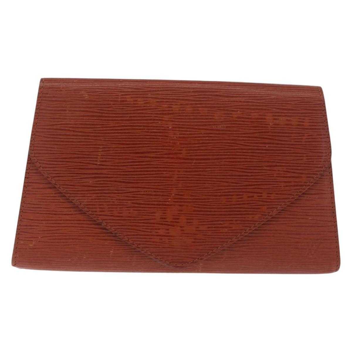 LOUIS VUITTON Epi Art Deco Clutch Bag Brown M52633 LV Auth 184570