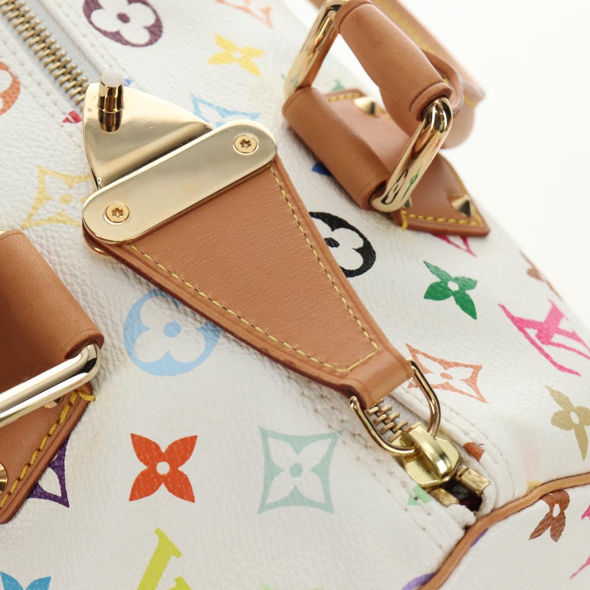 LOUIS VUITTON Monogram Multicolor Speedy 30 Bag White Bron M92643 Auth 184572SAM