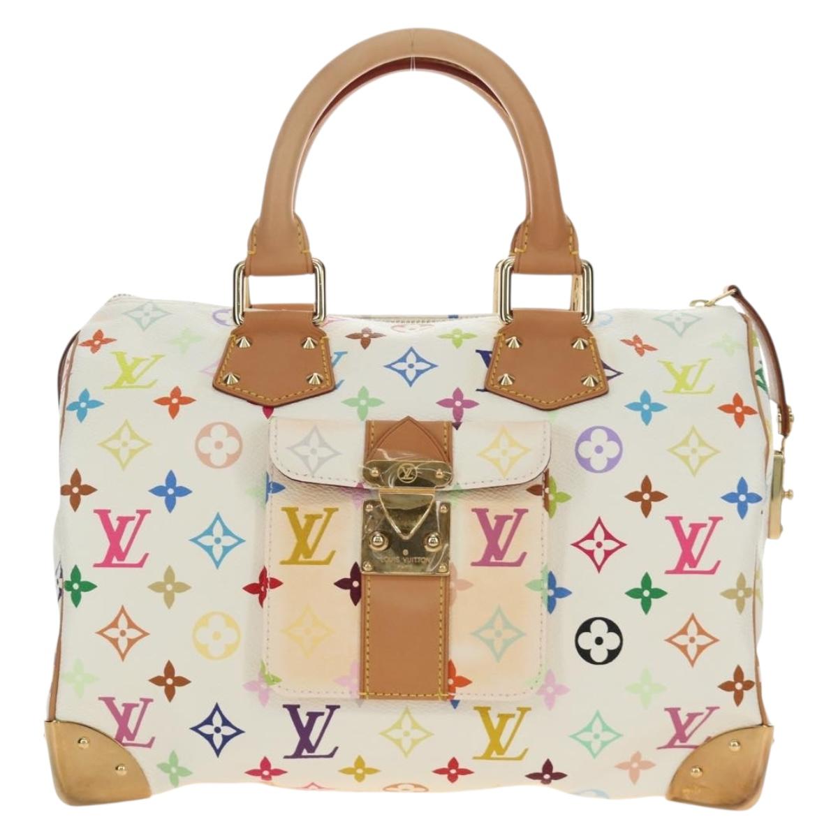 LOUIS VUITTON Monogram Multicolor Speedy 30 Bag White Bron M92643 Auth 184572SAM