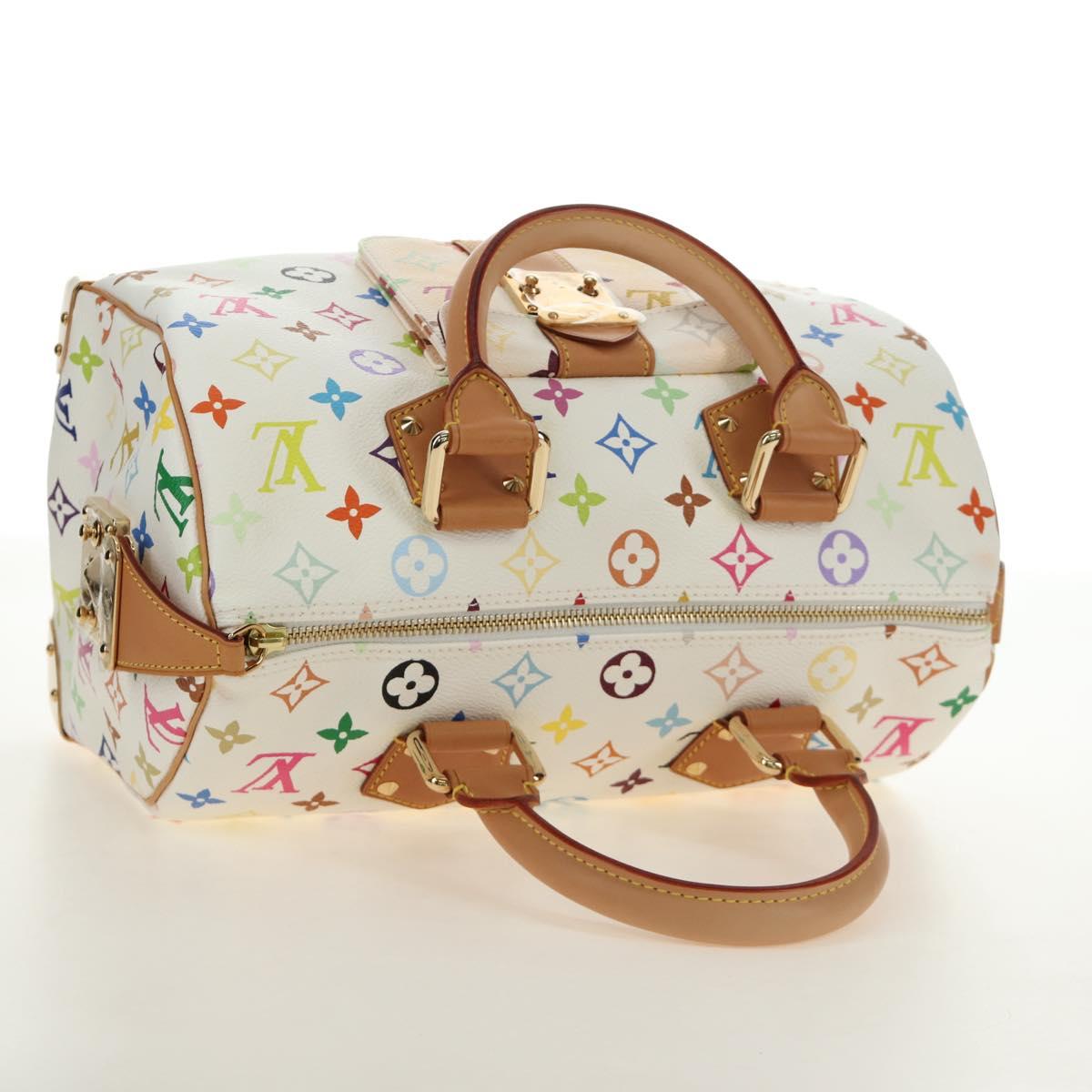 LOUIS VUITTON Monogram Multicolor Speedy 30 Bag White Bron M92643 Auth 184572SAM