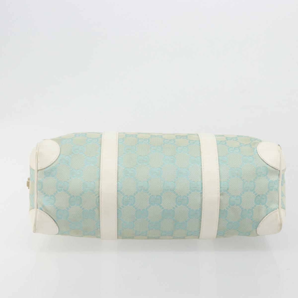 GUCCI GG Canvas Hand Bag Light Blue Gold 000 0851 Auth 184576