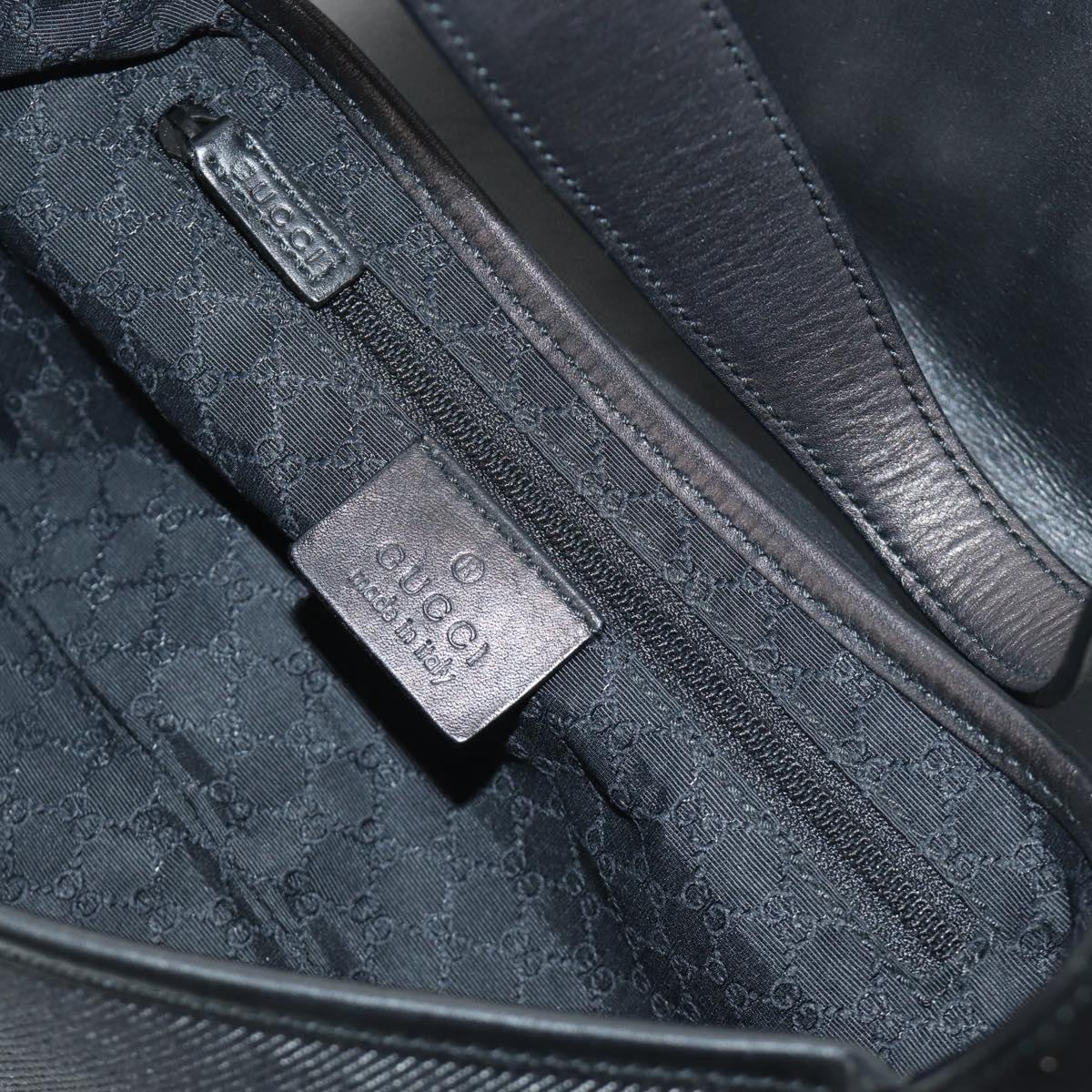 GUCCI Jackie Shoulder Bag Denim Black Silver 90667 Auth 184577SAM