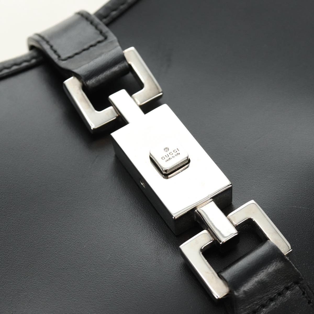GUCCI Jackie Shoulder Bag Leather Black Silver 001 3306 2684 Auth 184583SAM