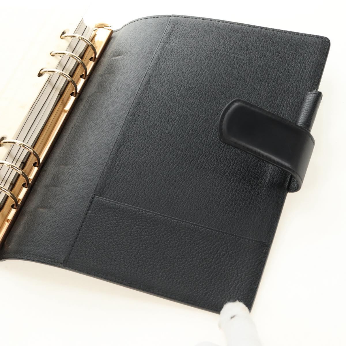 LOUIS VUITTON Nomad Agenda GM Day Planner Cover Black R20477 LV Auth 184586V