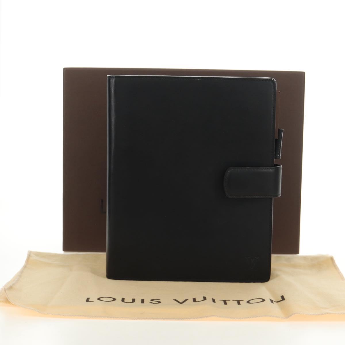 LOUIS VUITTON Nomad Agenda GM Day Planner Cover Black R20477 LV Auth 184586V