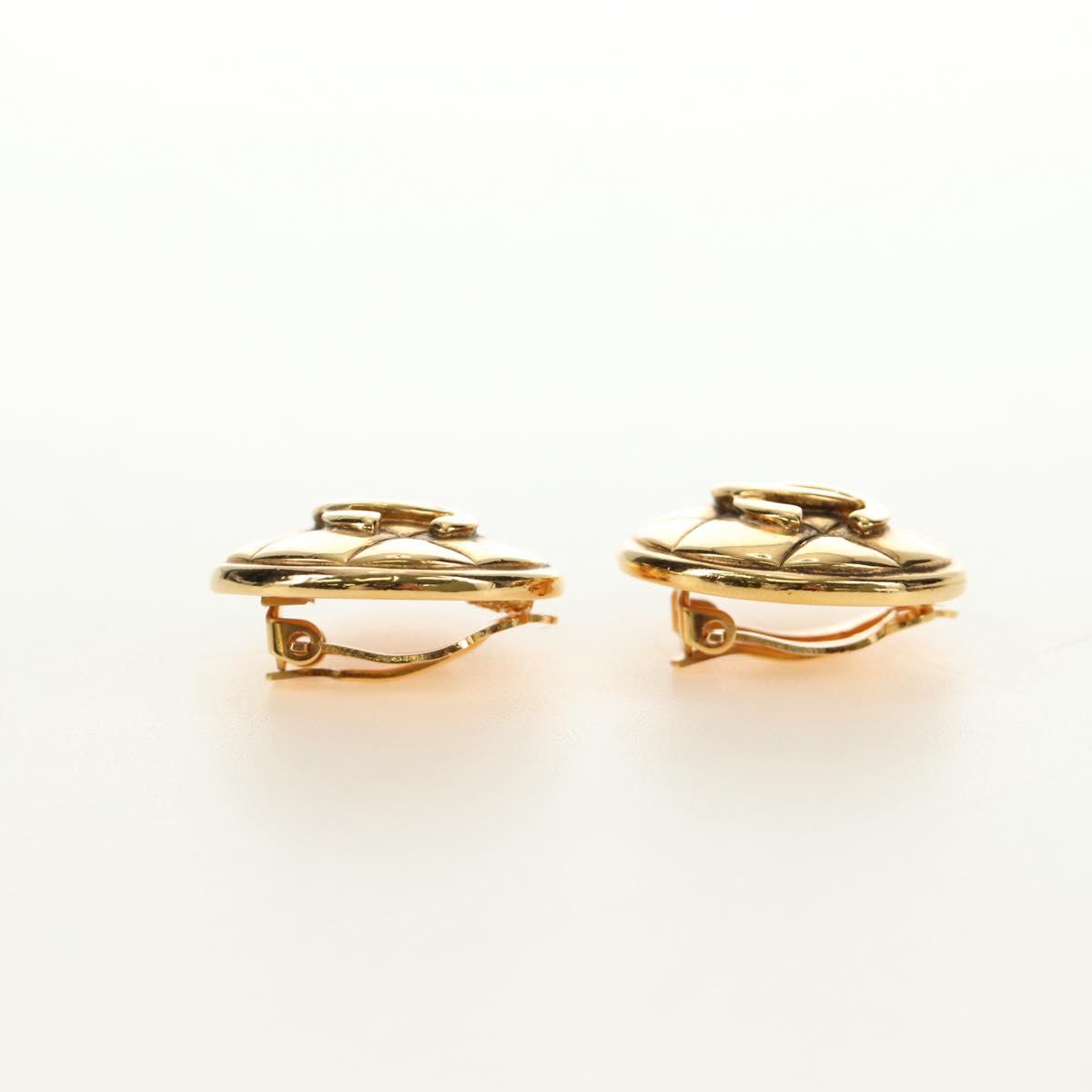 CHANEL Earring metal Gold Tone CC Auth 184597V