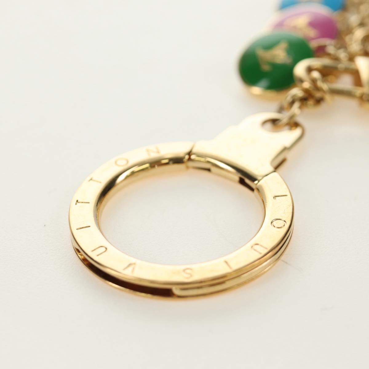 LOUIS VUITTON Porte Cles Pastille Key Holder metal Gold M65381 LV Auth 184598V
