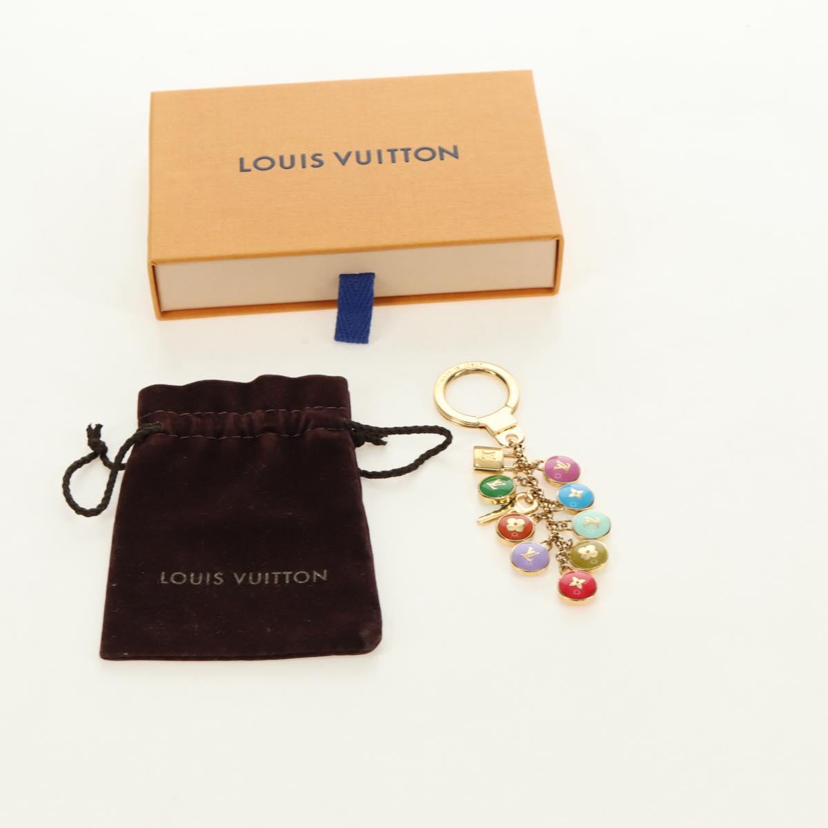 LOUIS VUITTON Porte Cles Pastille Key Holder metal Gold M65381 LV Auth 184598V
