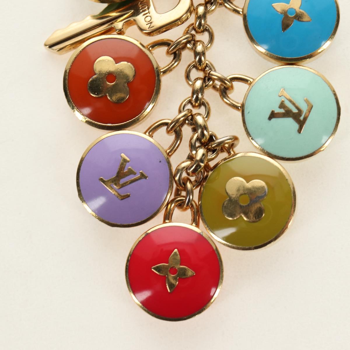 LOUIS VUITTON Porte Cles Pastille Key Holder metal Gold M65381 LV Auth 184598V