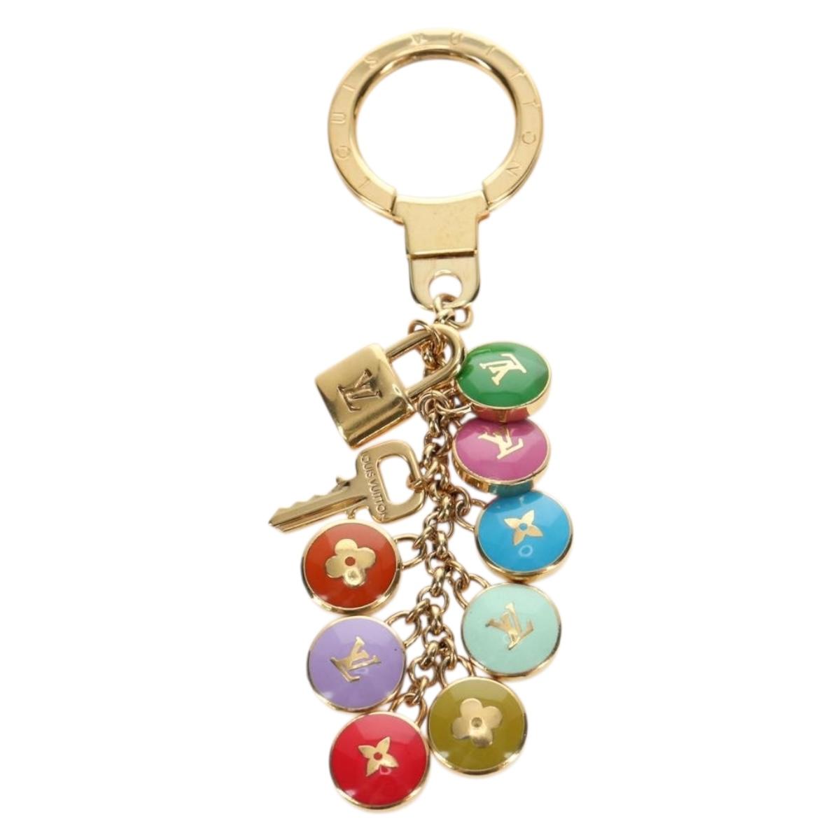 LOUIS VUITTON Porte Cles Pastille Key Holder metal Gold M65381 LV Auth 184598V