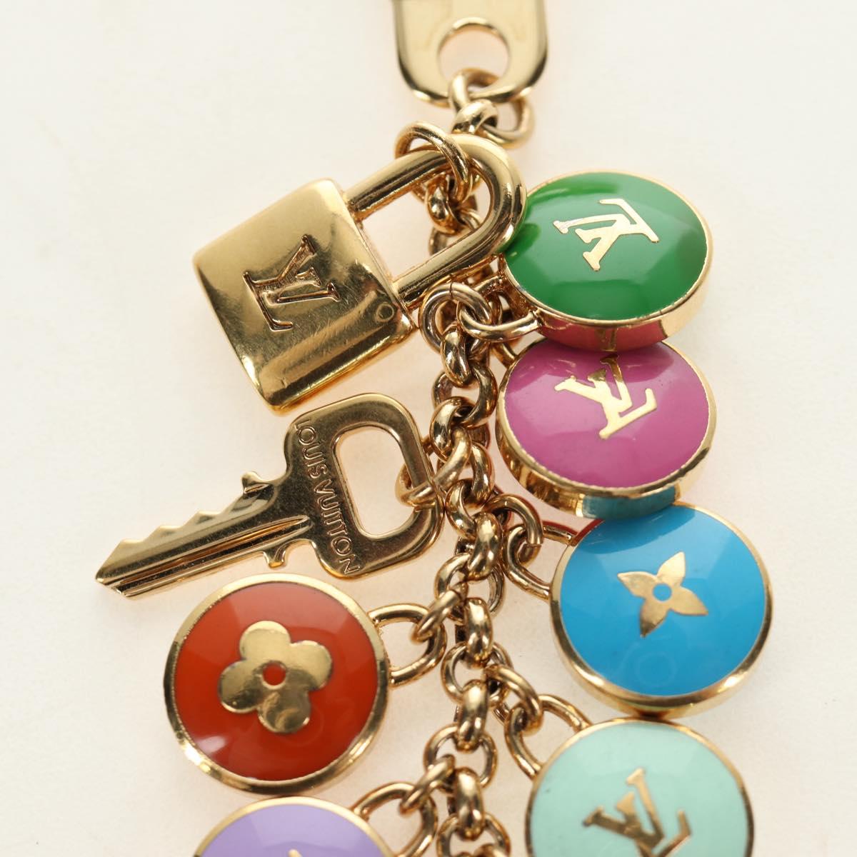 LOUIS VUITTON Porte Cles Pastille Key Holder metal Gold M65381 LV Auth 184598V