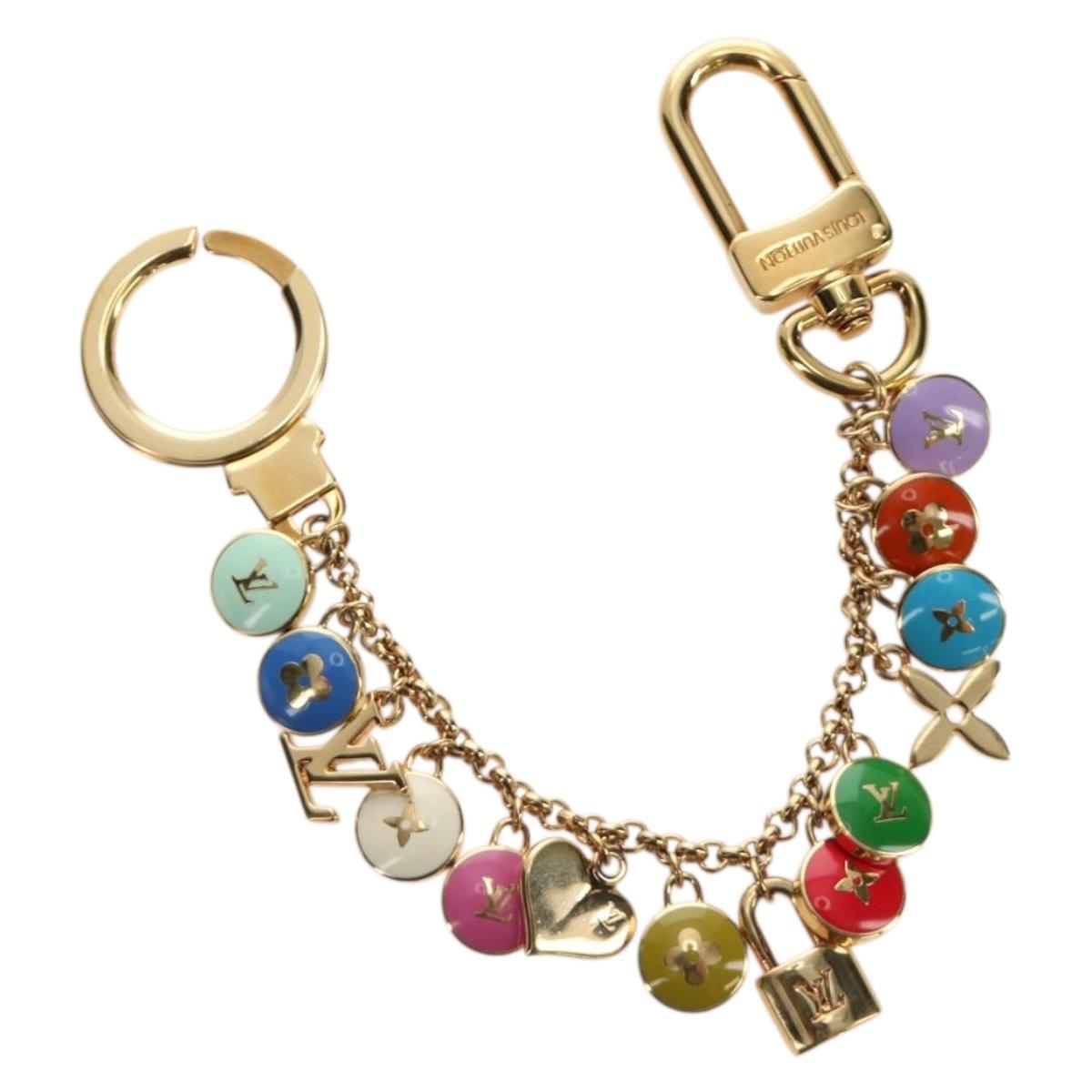 LOUIS VUITTON Porte Cles Pastille Key Holder metal Gold M65381 LV Auth 184599V
