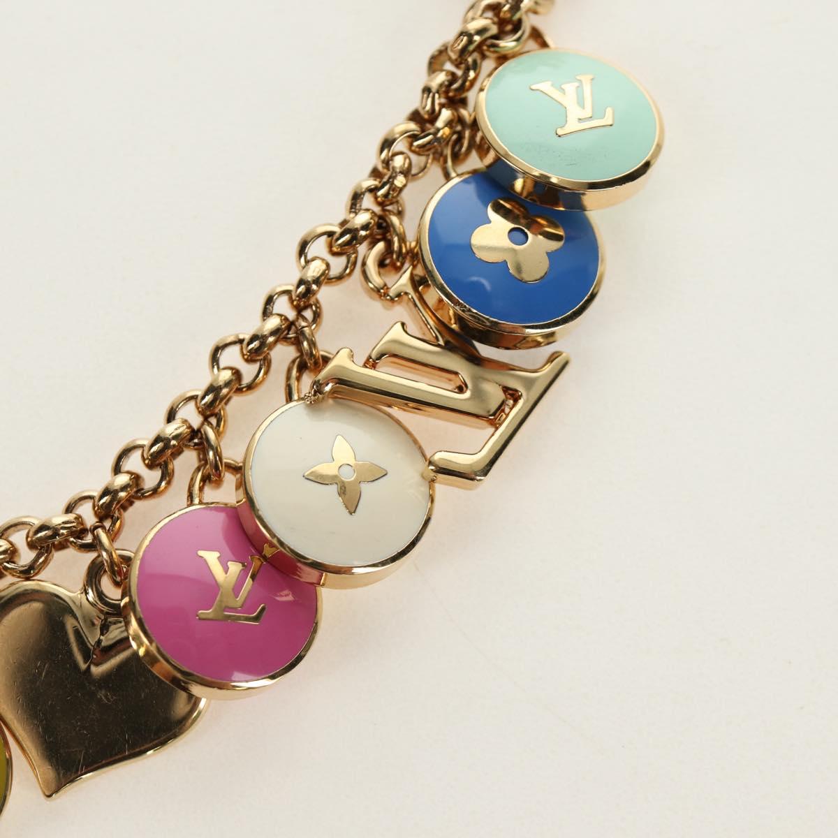 LOUIS VUITTON Porte Cles Pastille Key Holder metal Gold M65381 LV Auth 184599V