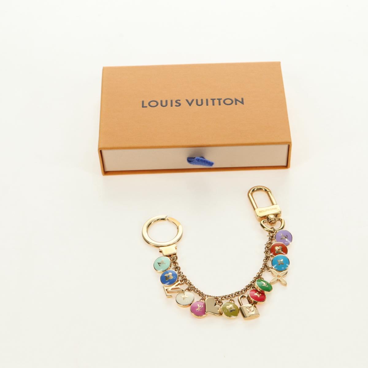 LOUIS VUITTON Porte Cles Pastille Key Holder metal Gold M65381 LV Auth 184599V