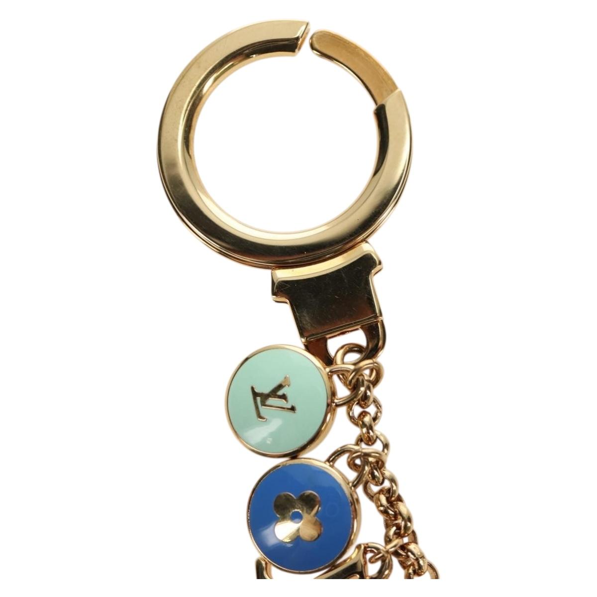 LOUIS VUITTON Porte Cles Pastille Key Holder metal Gold M65381 LV Auth 184599V