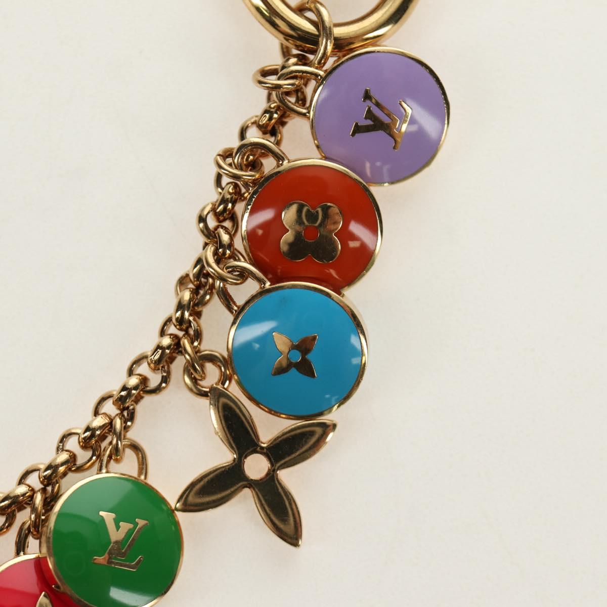 LOUIS VUITTON Porte Cles Pastille Key Holder metal Gold M65381 LV Auth 184599V