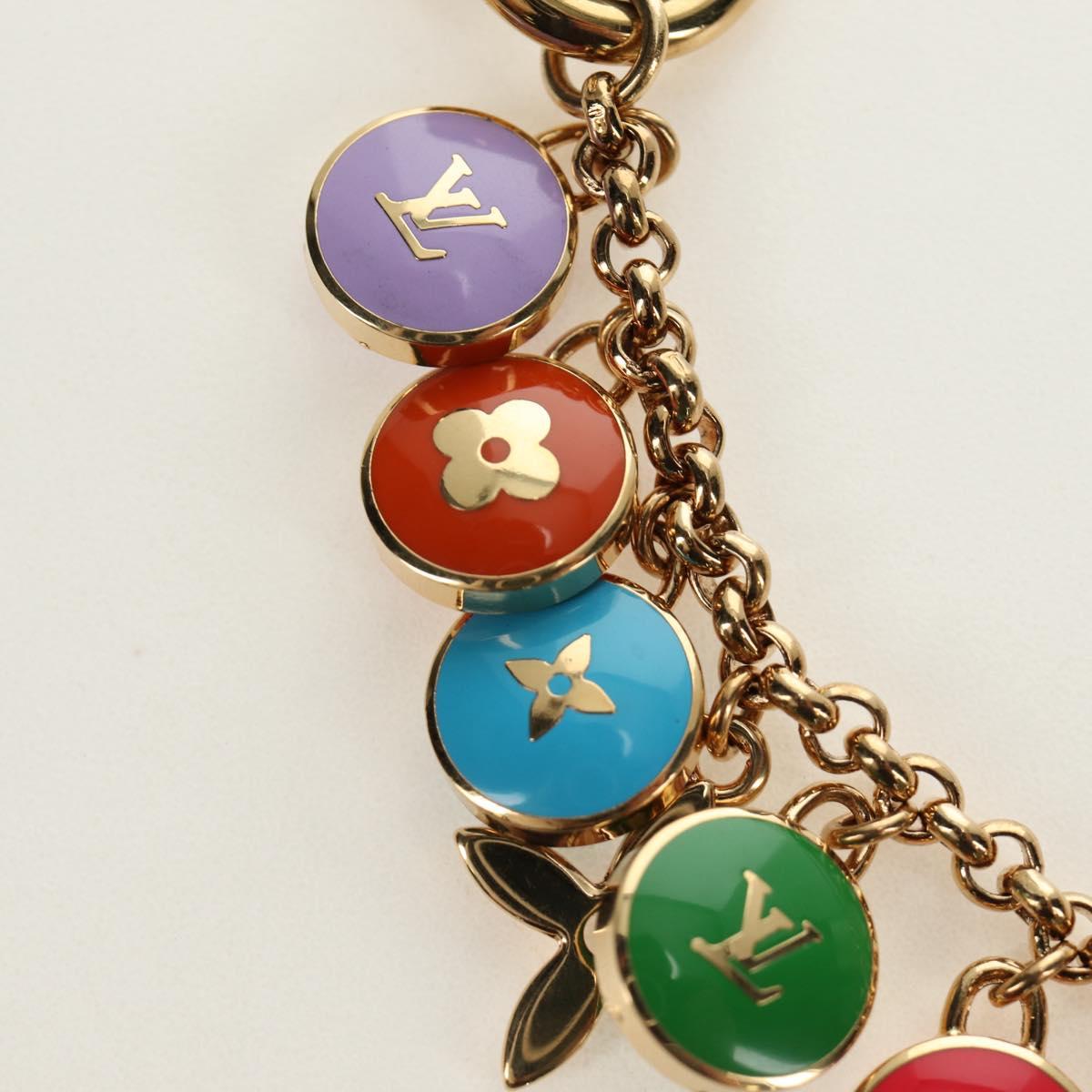 LOUIS VUITTON Porte Cles Pastille Key Holder metal Gold M65381 LV Auth 184599V