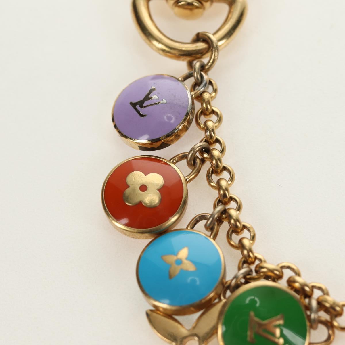 LOUIS VUITTON Porte Cles Pastille Key Holder metal Gold M65381 LV Auth 184600V